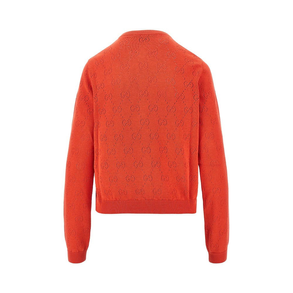 Openworked silk and cotton cardigan