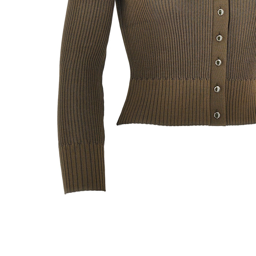 Ribbed viscose cardigan