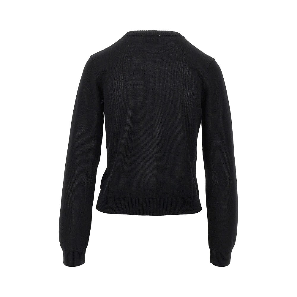 Knitted cardigan with diamond motif