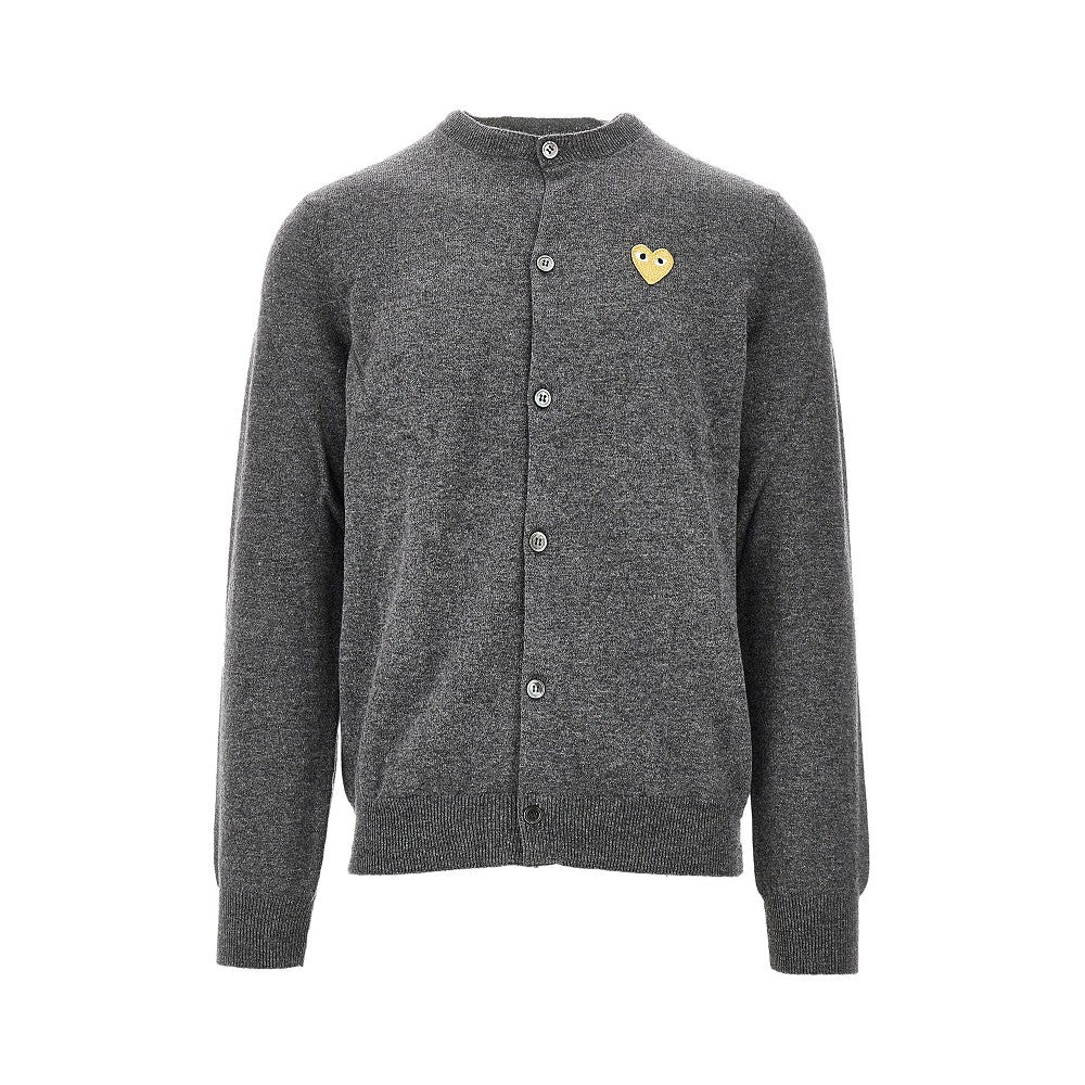Cardigan in lana con patch Cuore