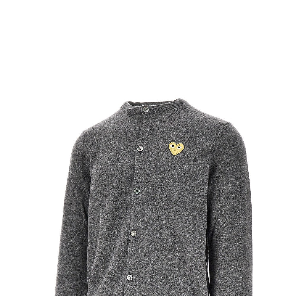 Cardigan in lana con patch Cuore