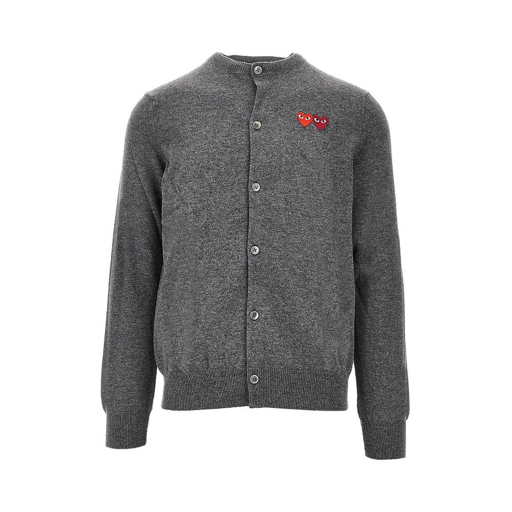 Hearts patches wool cardigan