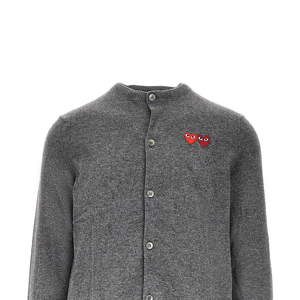 Hearts patches wool cardigan