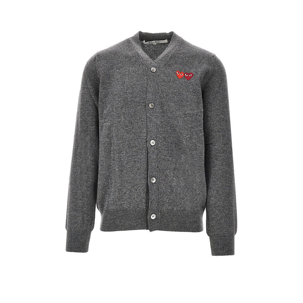 Hearts patches wool cardigan