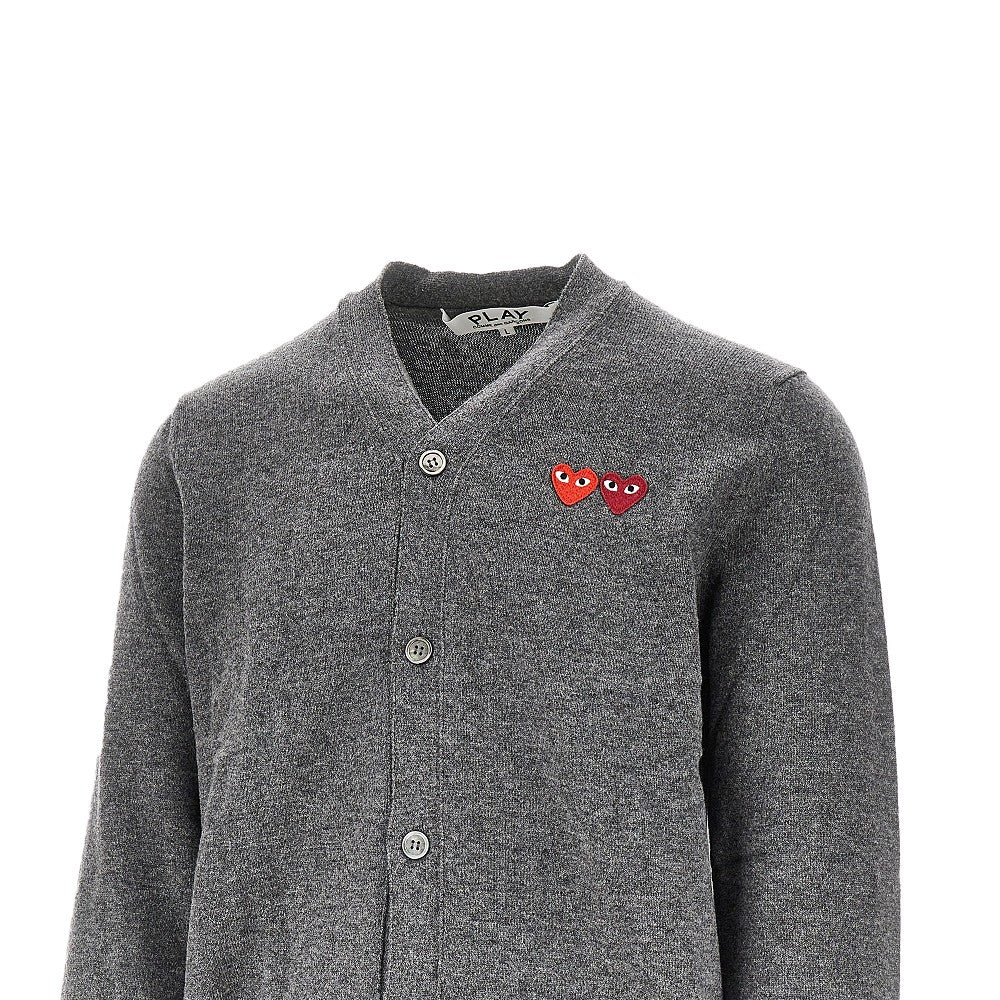 Hearts patches wool cardigan