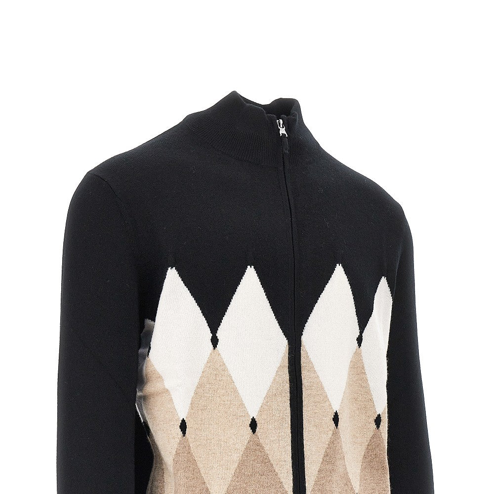Cardigan in cachemire a rombi