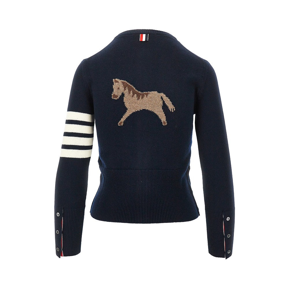 Lunar New Year intarsia wool cardigan
