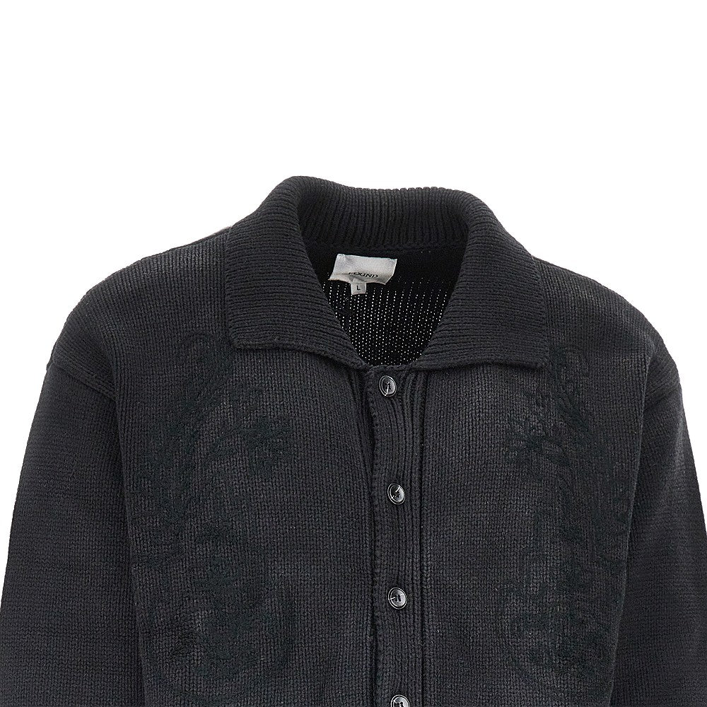 Cardigan ricamato con effetto sdrucito