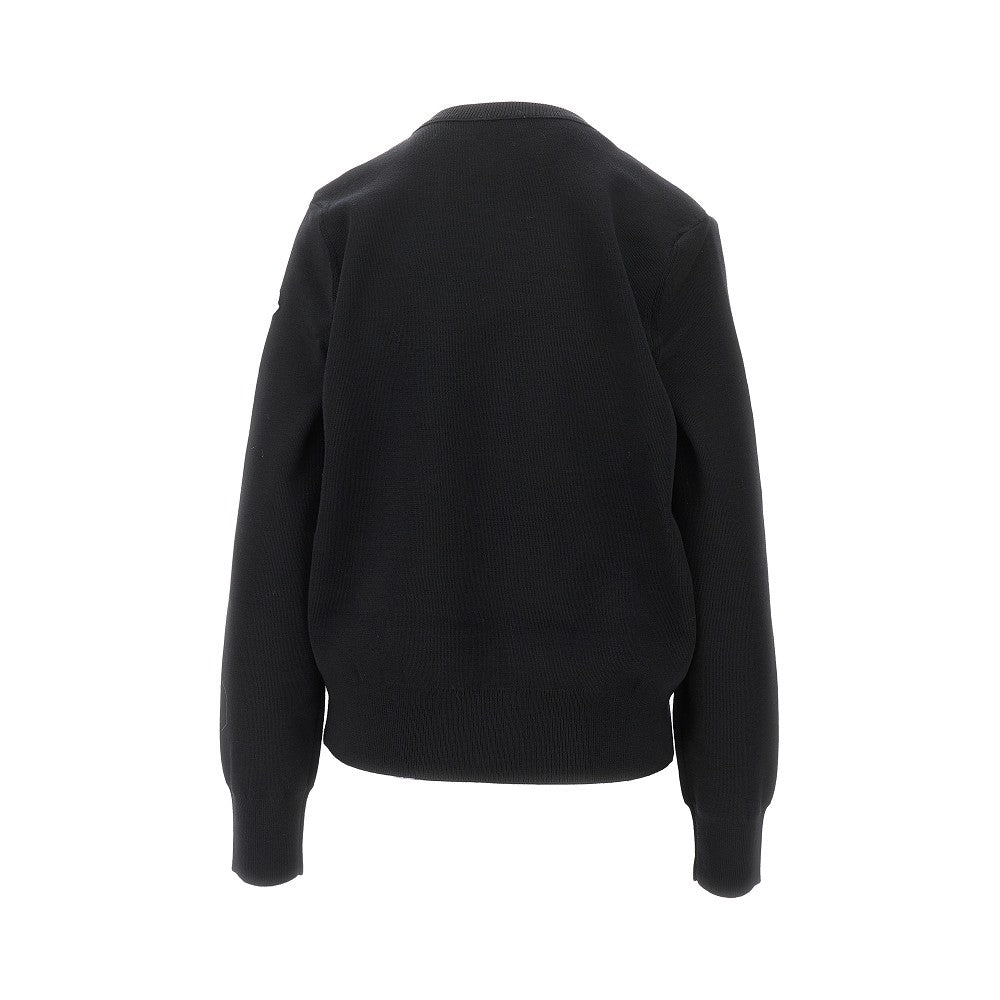 Wool and padded nylon cardigan