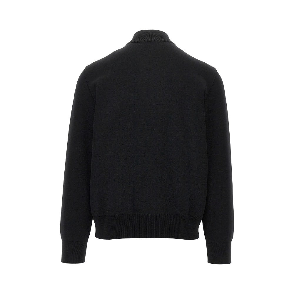 Cotton-blend and padded nylon cardigan