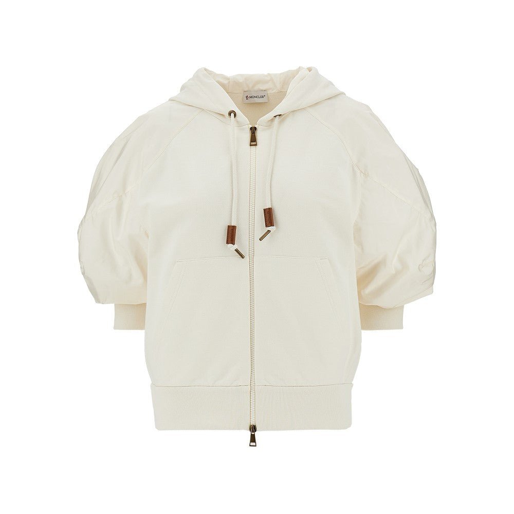 Felpa full-zip con maniche in nylon