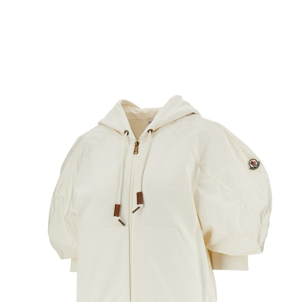 Felpa full-zip con maniche in nylon