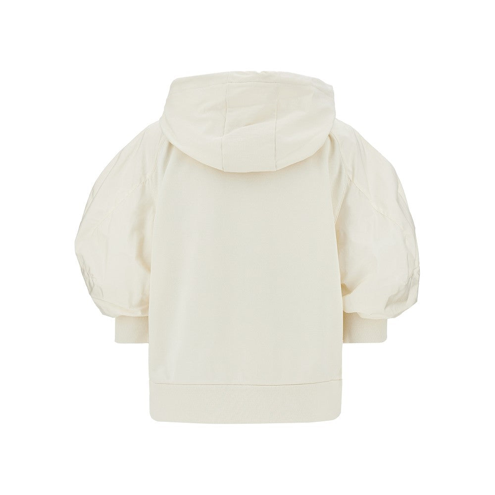 Felpa full-zip con maniche in nylon