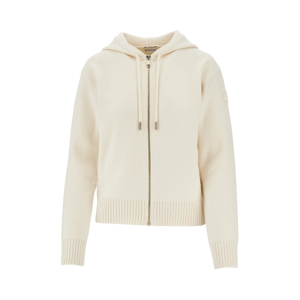 Felpa full-zip in lana e cachemire