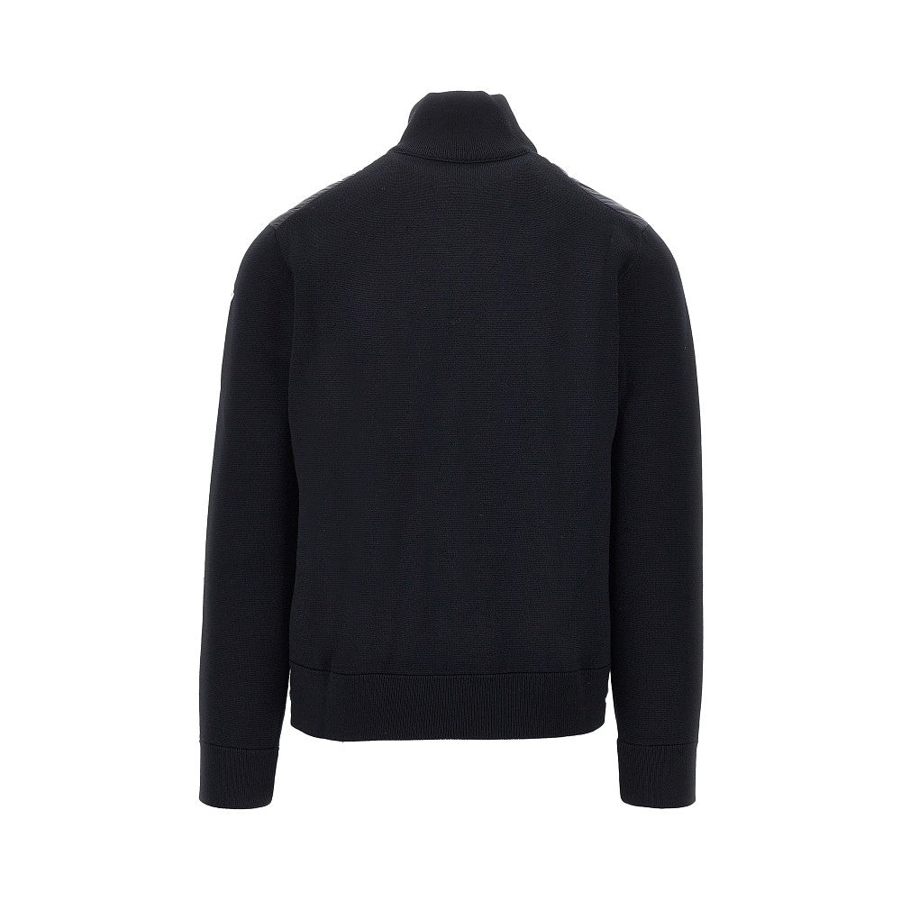 Nylon and wool-blend cardigan