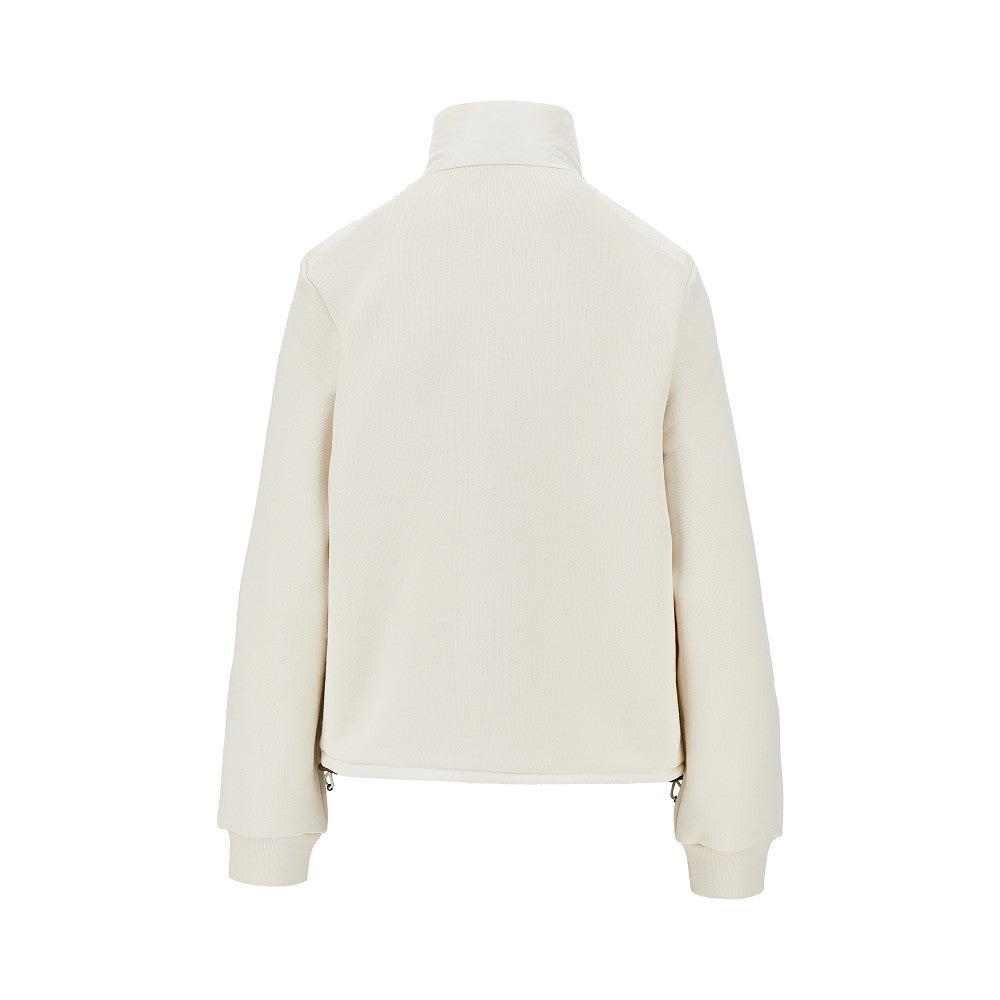 Felpa full-zip in french terry e nylon