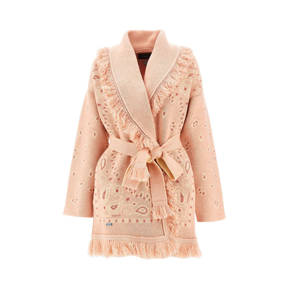 Cardigan in misto cachemire jacquard Bandana