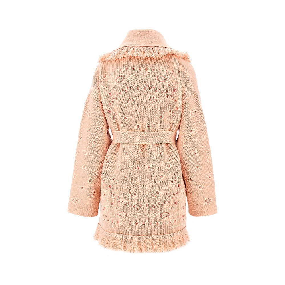 Cardigan in misto cachemire jacquard Bandana