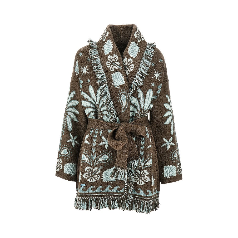 'Echoes of the island' wool blend cardigan