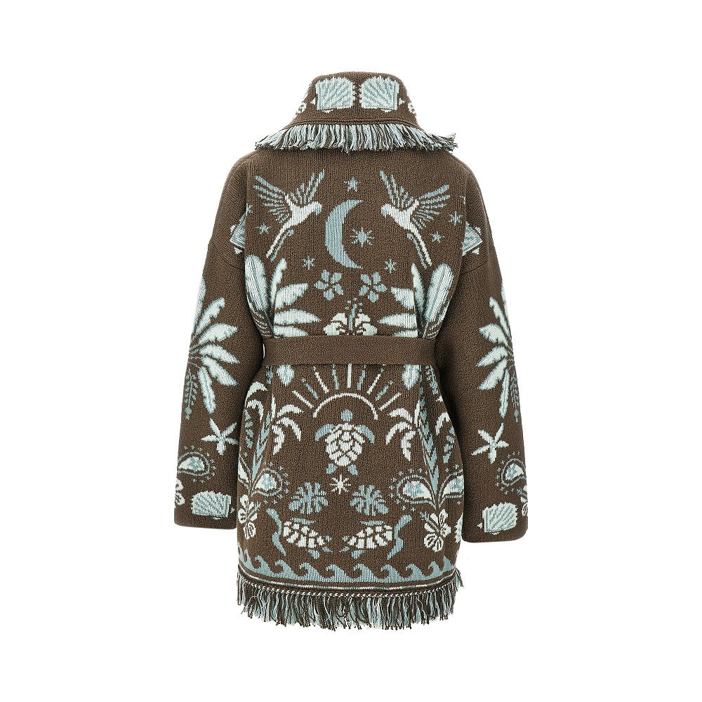 'Echoes of the island' wool blend cardigan
