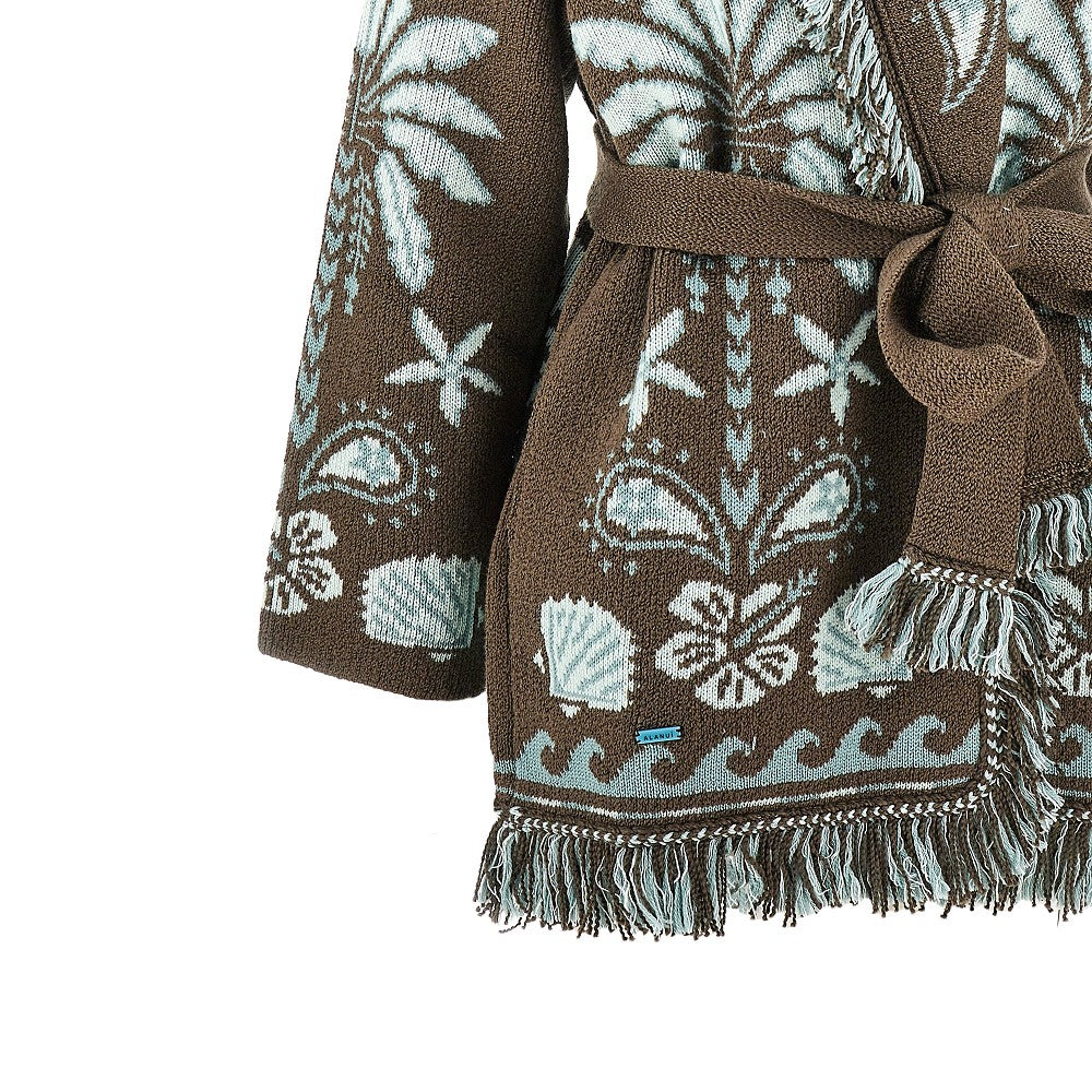 'Echoes of the island' wool blend cardigan