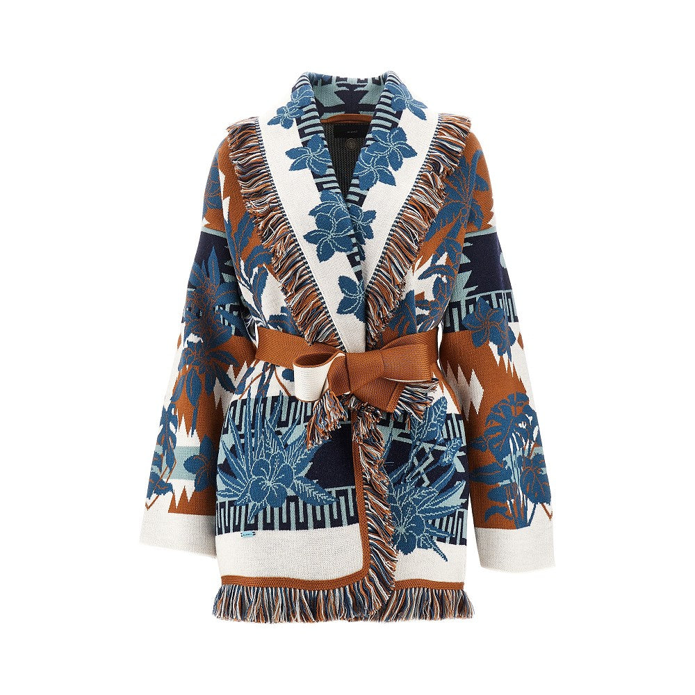 Cardigan in lana jacquard Island Soul