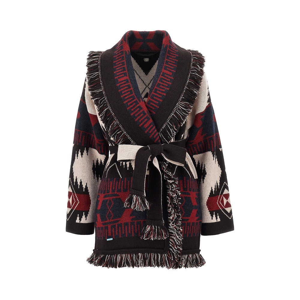 Cardigan in cashmere jacquard Icon