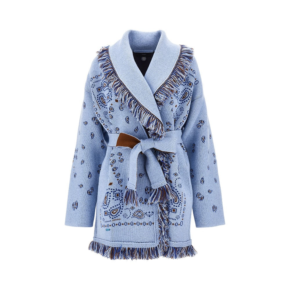 Cardigan in cashmere jacquard Bandana