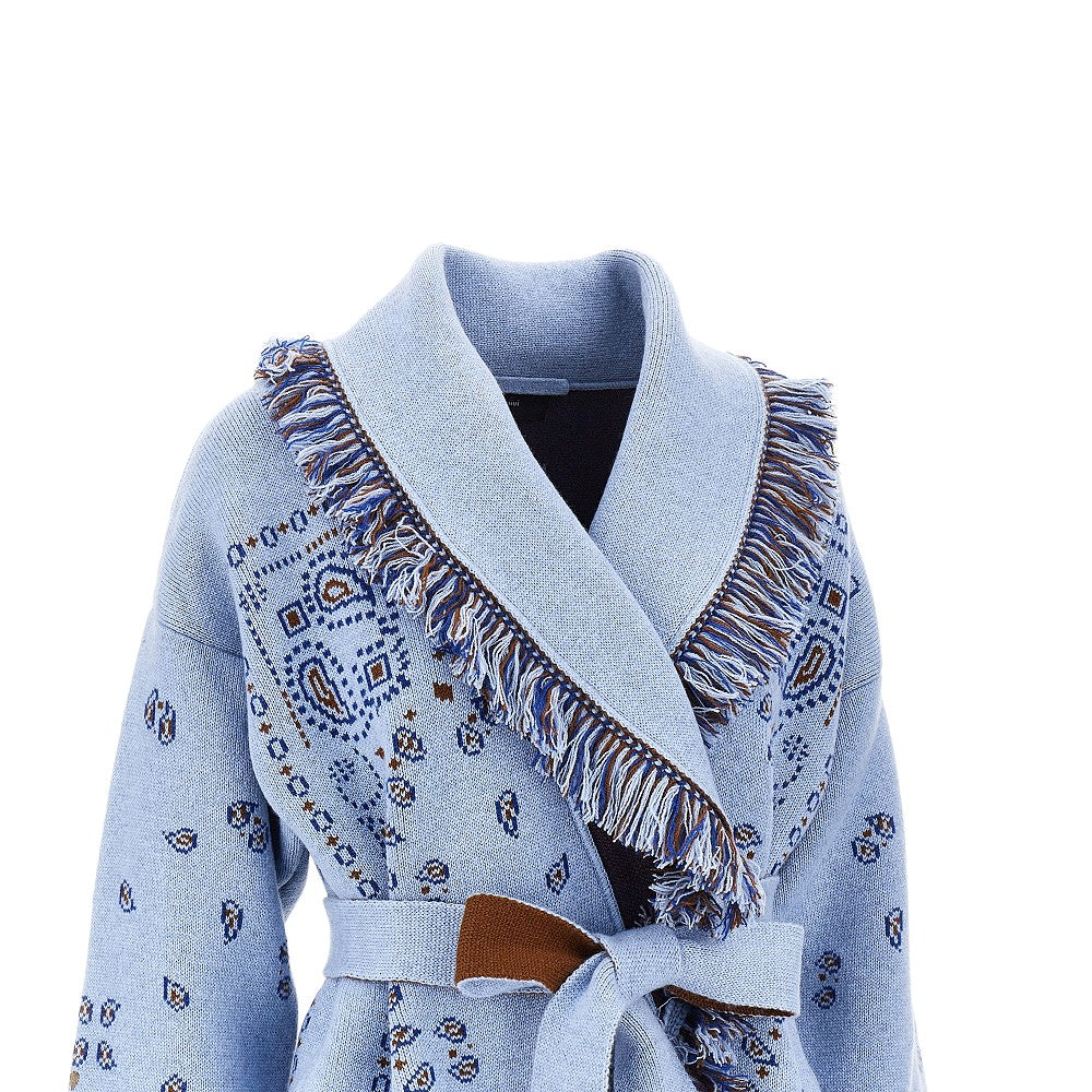 Cardigan in cashmere jacquard Bandana