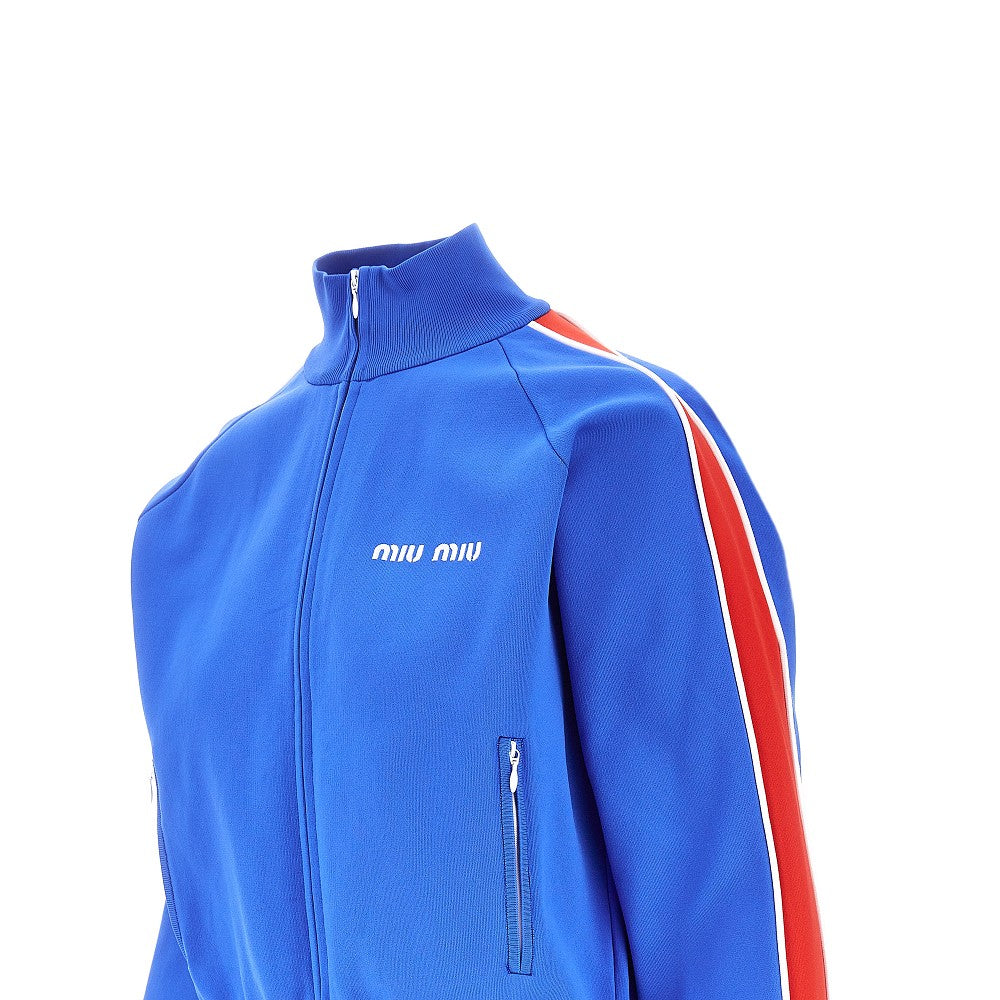 Felpa full-zip in maglia tecnica