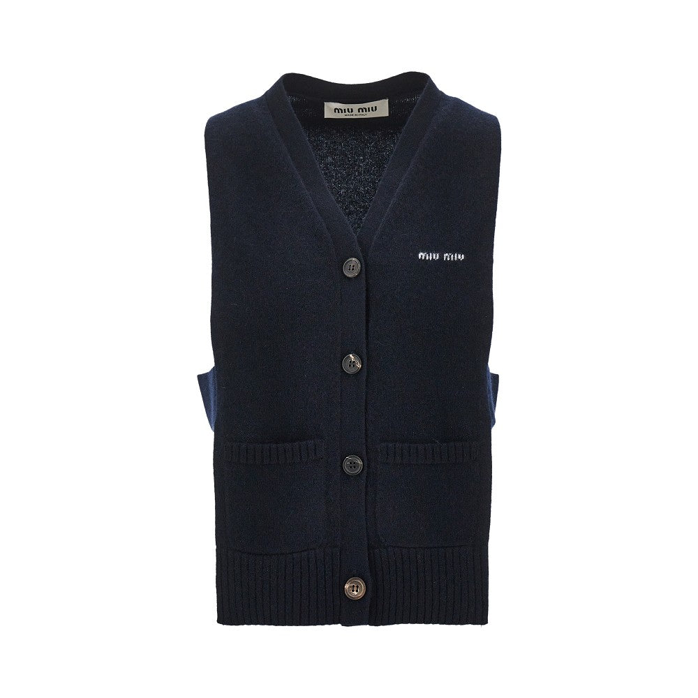 Cashmere buttoned vest