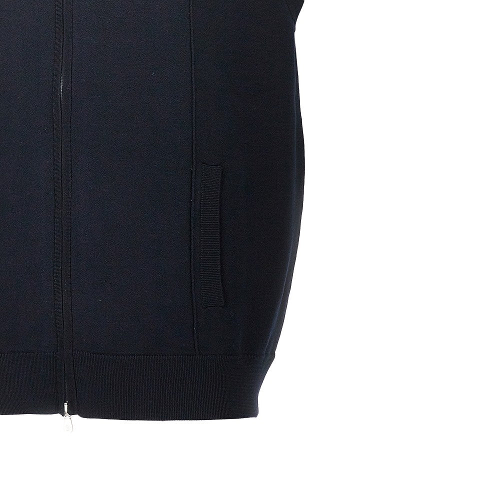 Cardigan senza maniche in seta e cotone