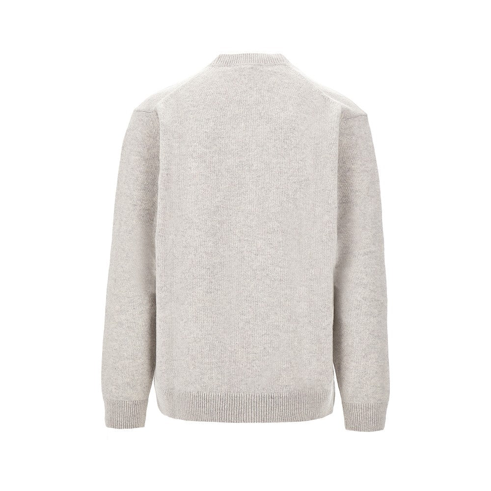 Bold Fox Head patch wool cardigan