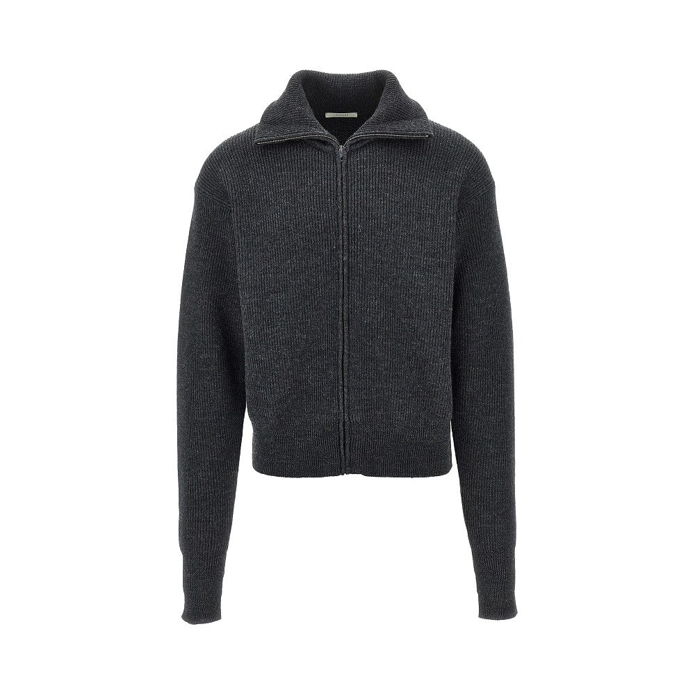 Cardigan full-zip in lana vergine