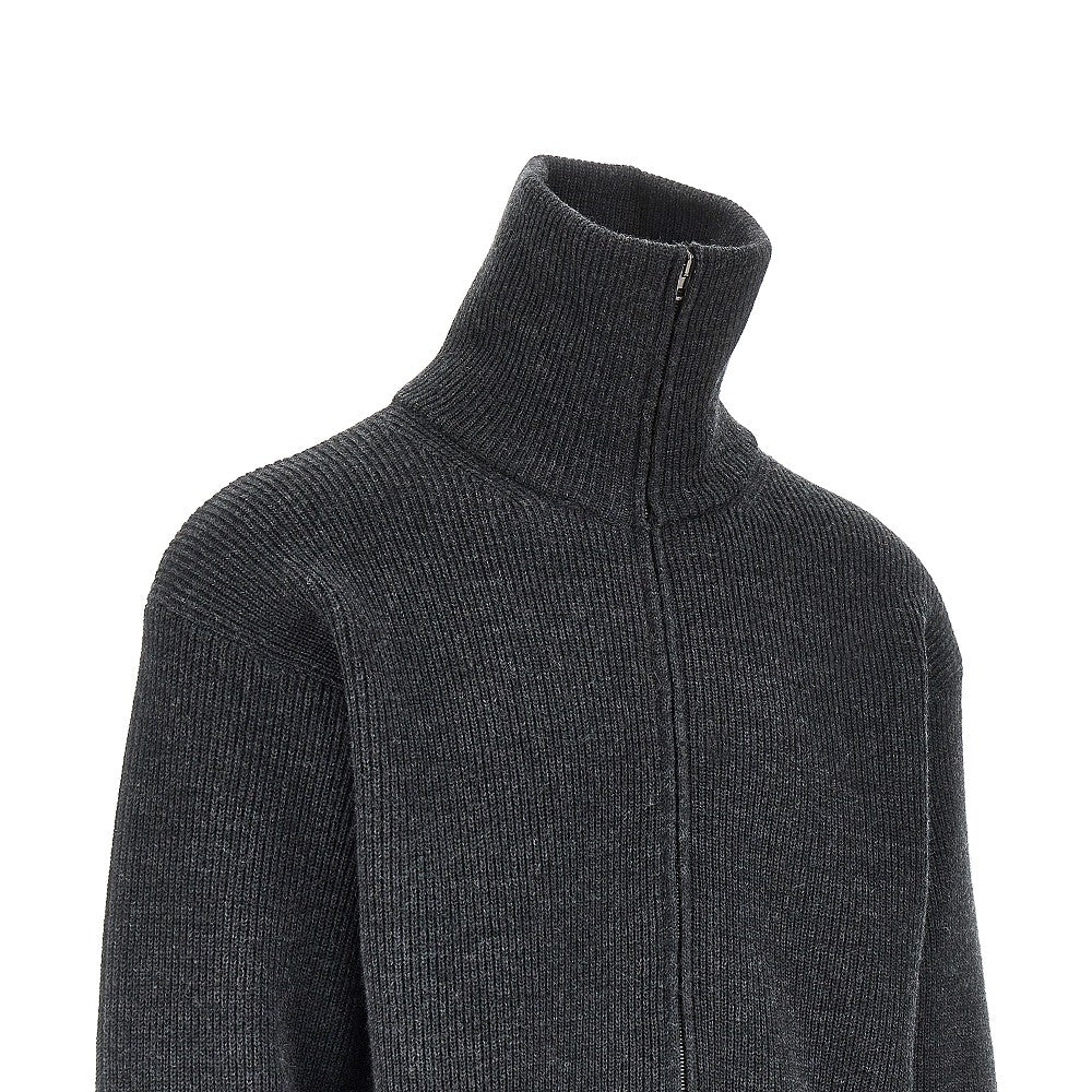 Cardigan full-zip in lana vergine