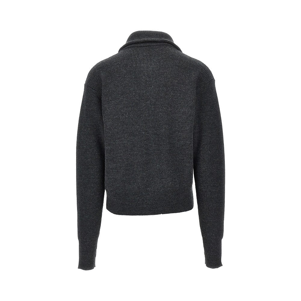 Cardigan full-zip in lana vergine