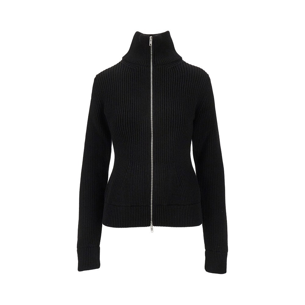 Full-zip wool cardigan