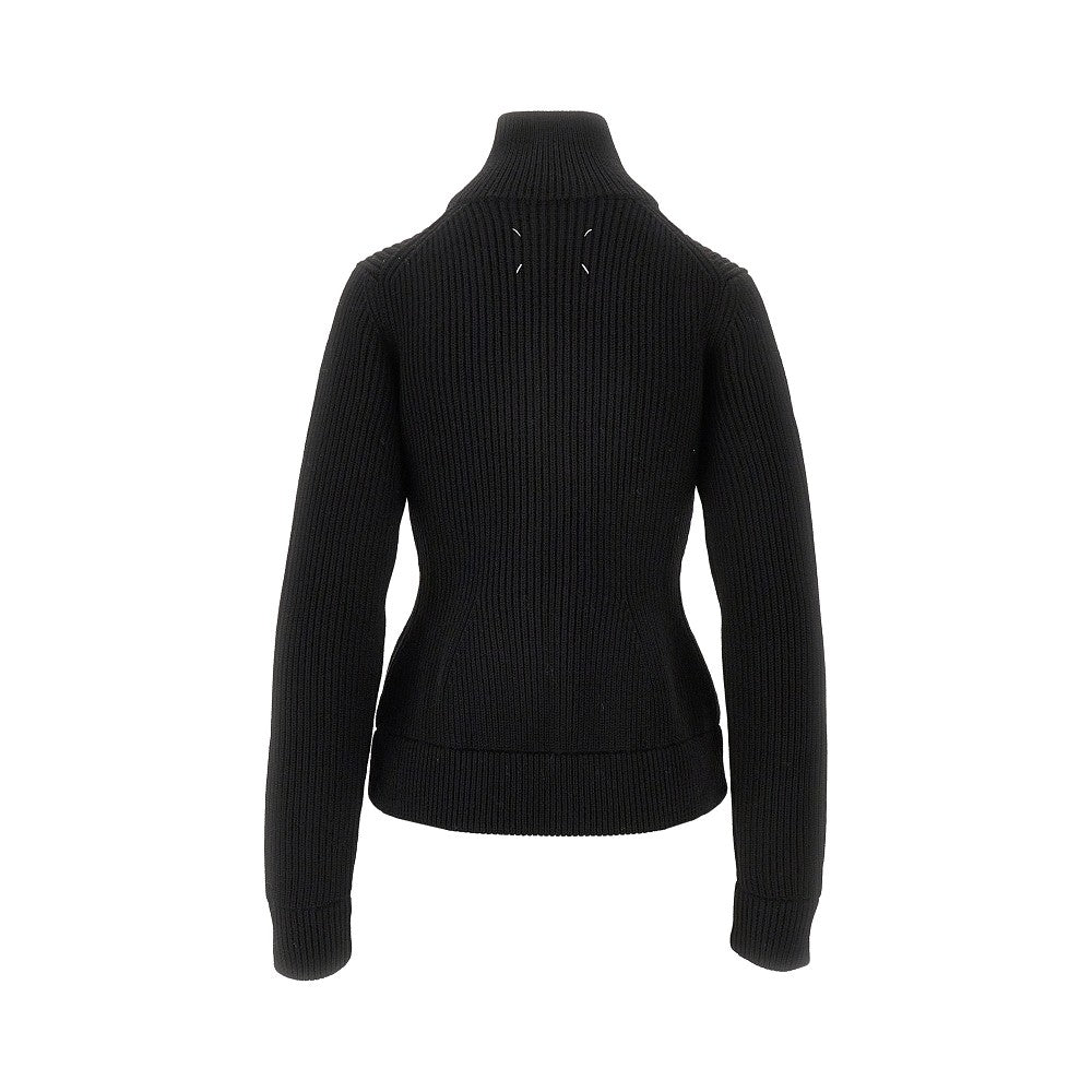 Full-zip wool cardigan