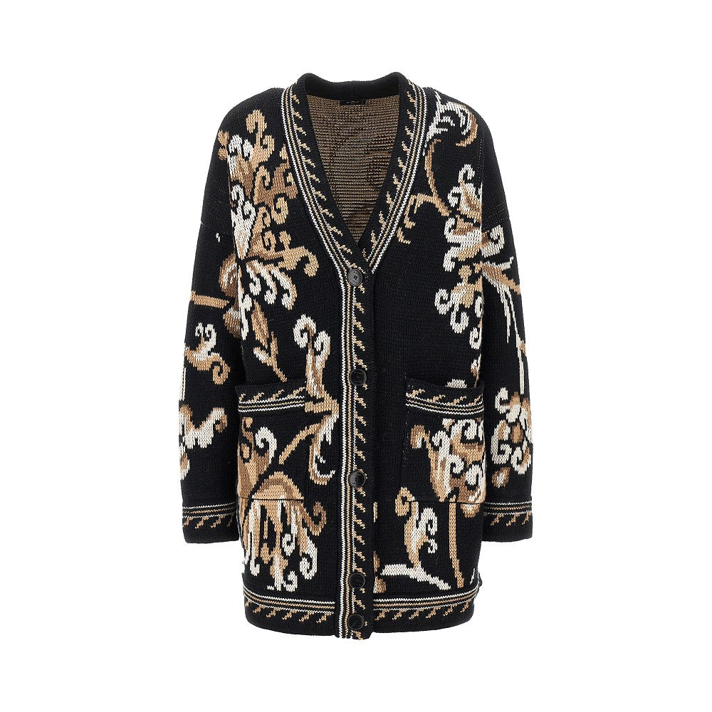 Cardigan in lana jacquard