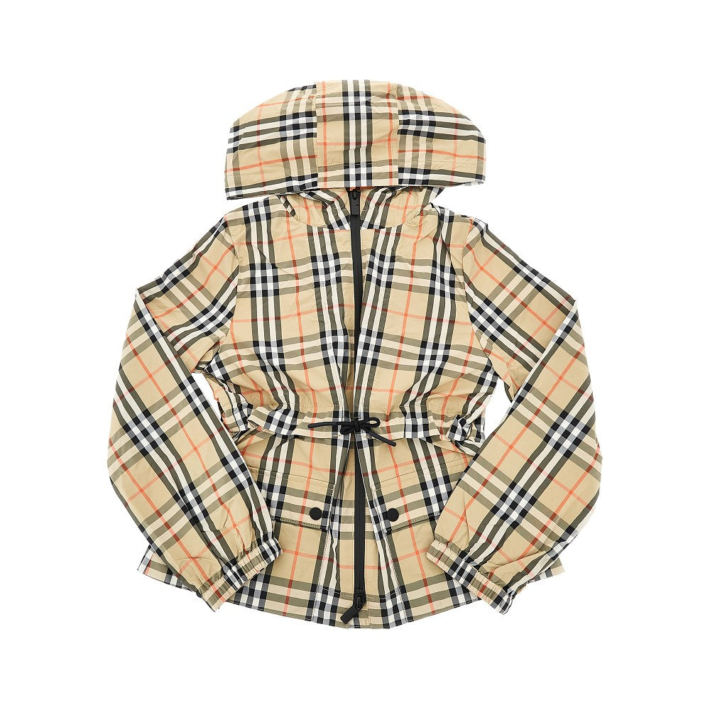 Giacca in nylon Check con cappuccio