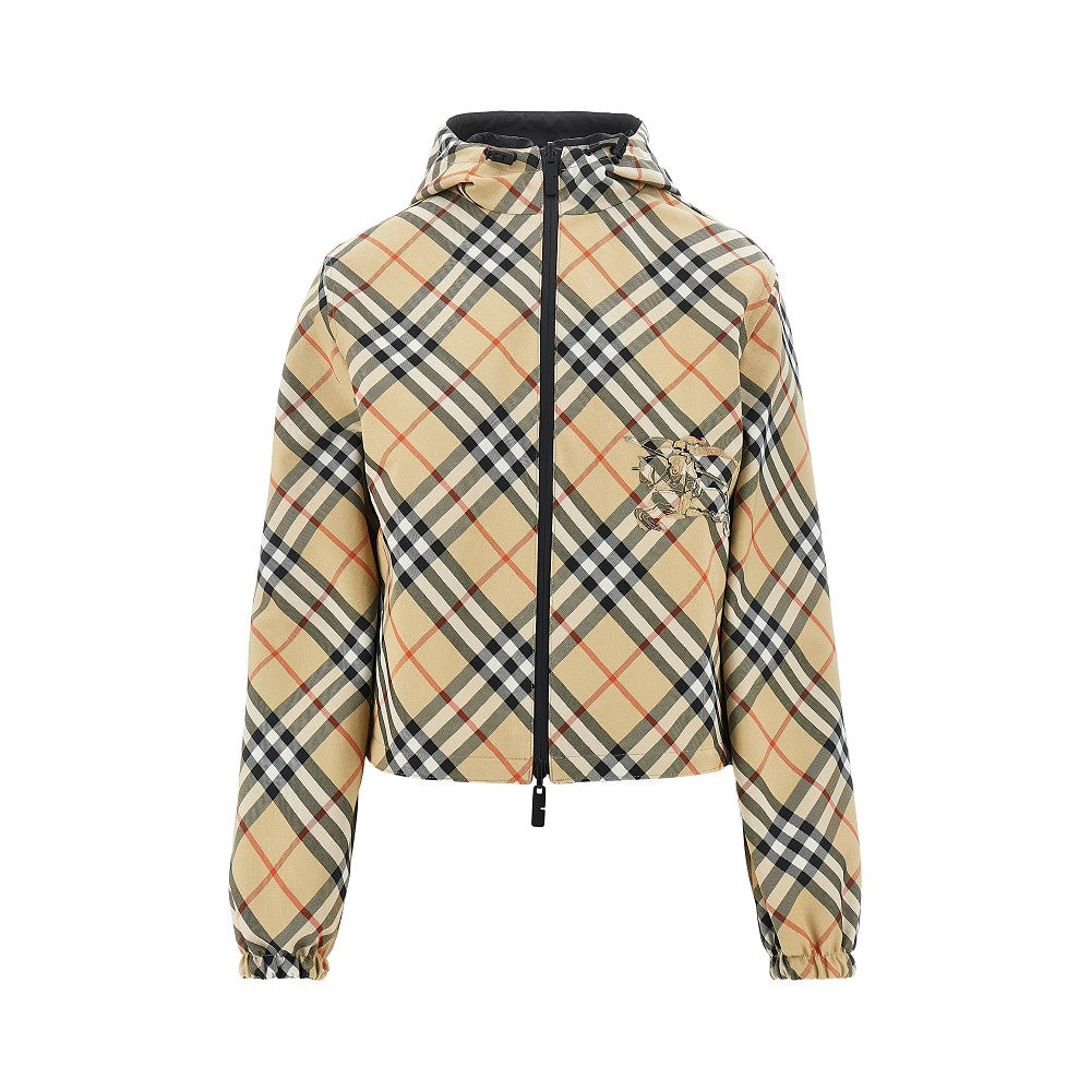 Blouson reversibile in tela Check e nylon