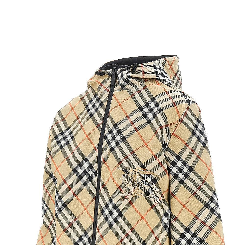 Blouson reversibile in tela Check e nylon