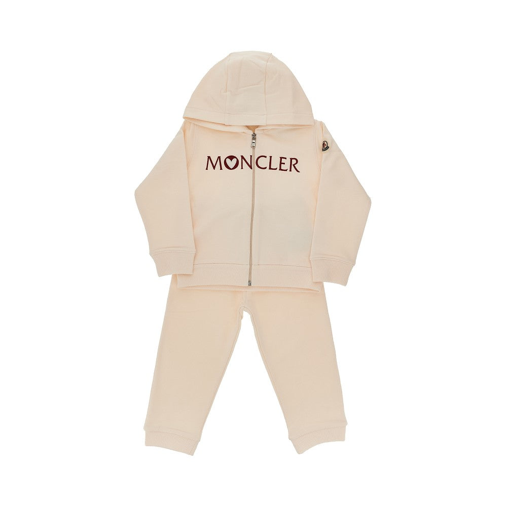 Set due pezzi in felpa con logo ricamato