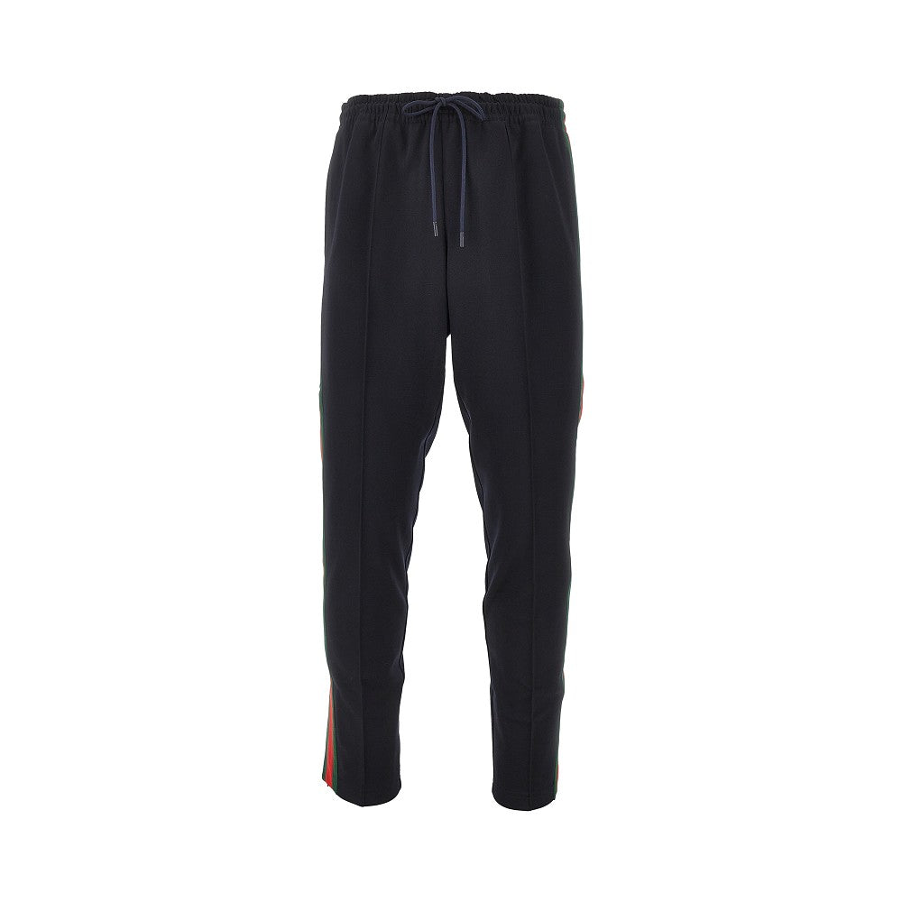 Track pants in jersey tecnico con bande Web