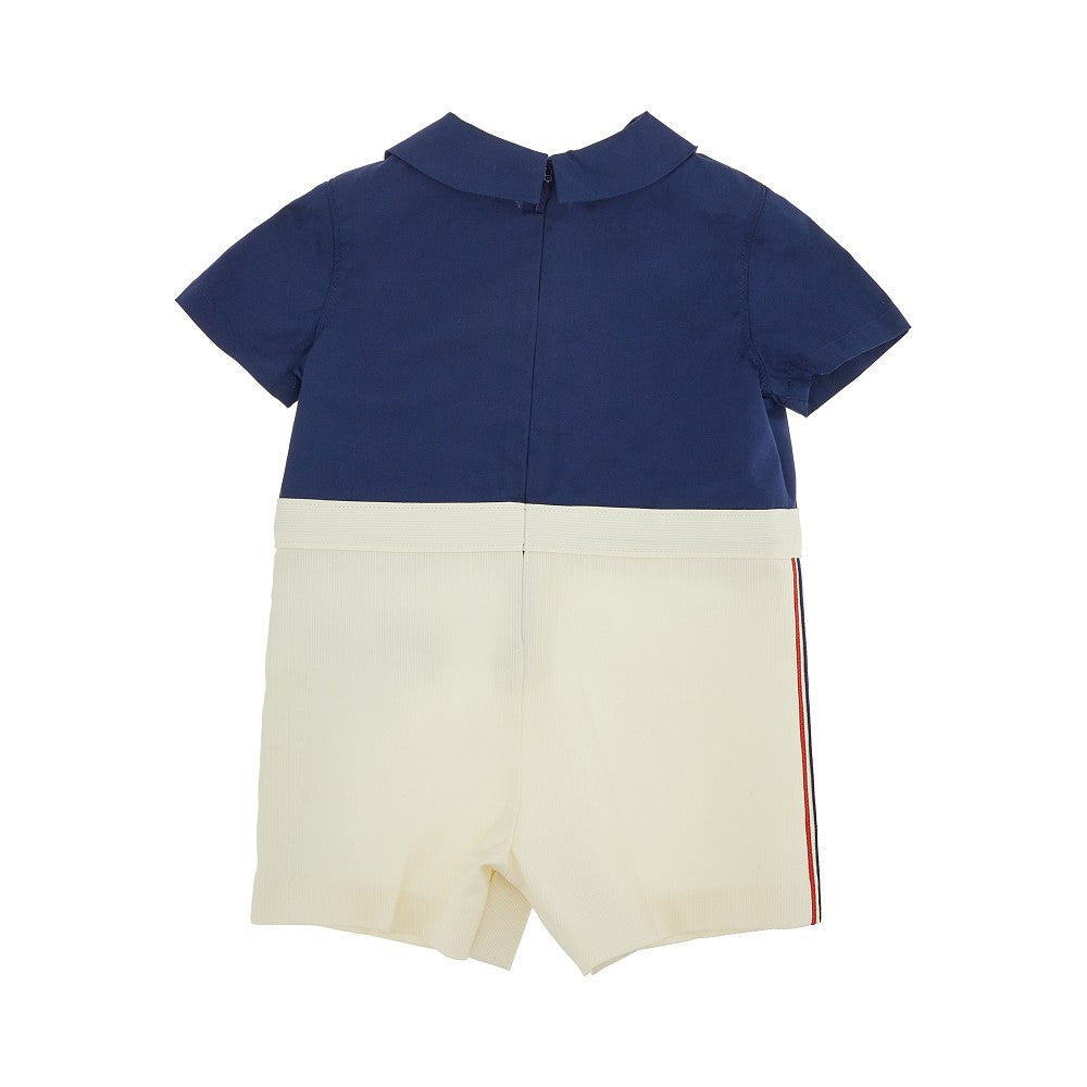 Embroidered collar short baby tracksuit