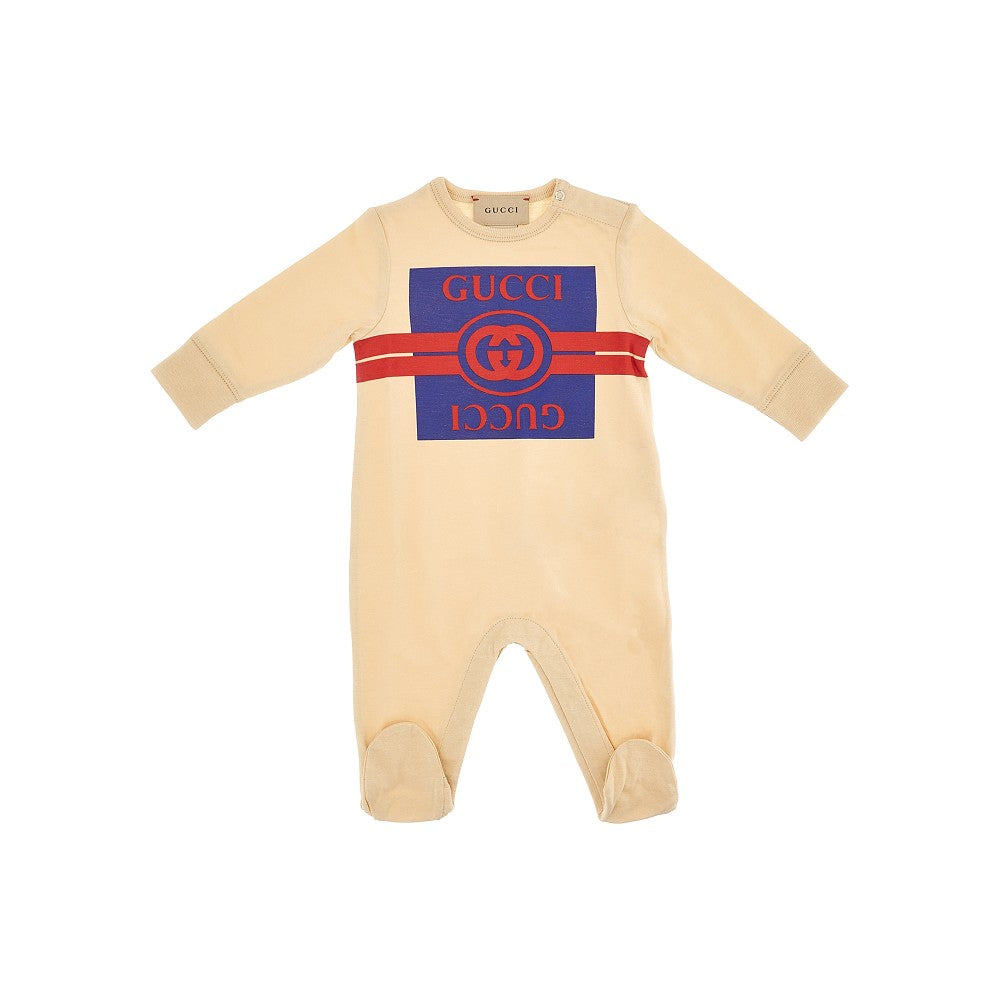 Cotton baby tracksuit with logo print