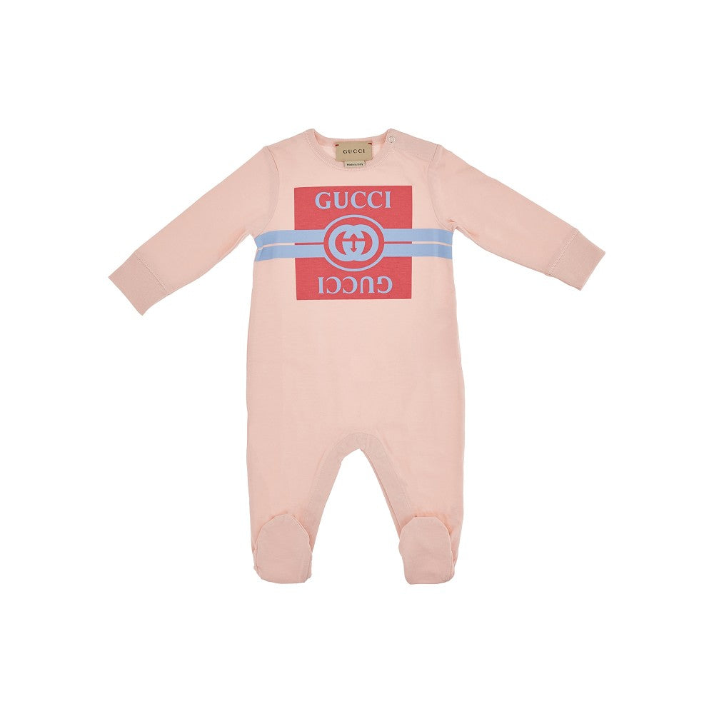 Cotton baby tracksuit with logo print