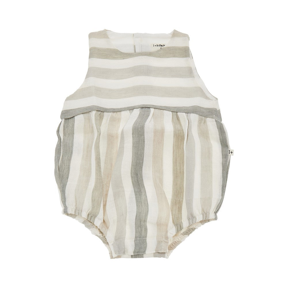 Striped linen rompers