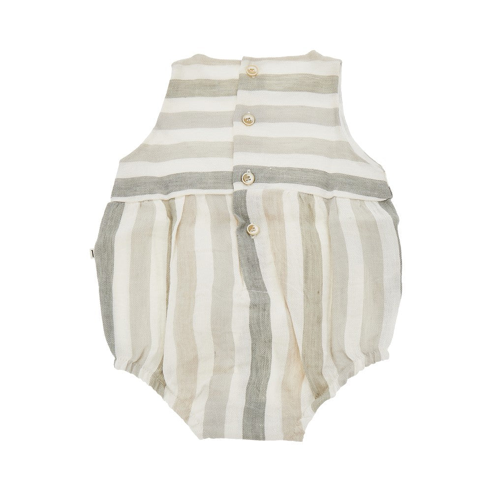 Striped linen rompers