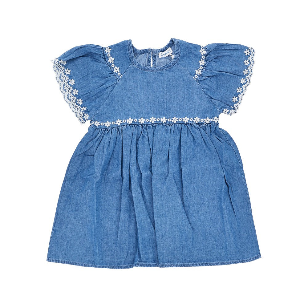 Mini abito in misto cotone effetto denim